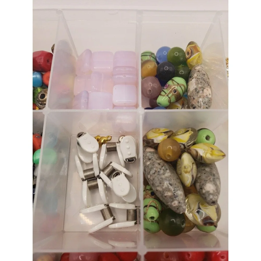 Assorted Jewelry Bead Lot Over 2lb Bulk Crafting Supplies Multicolor Mix